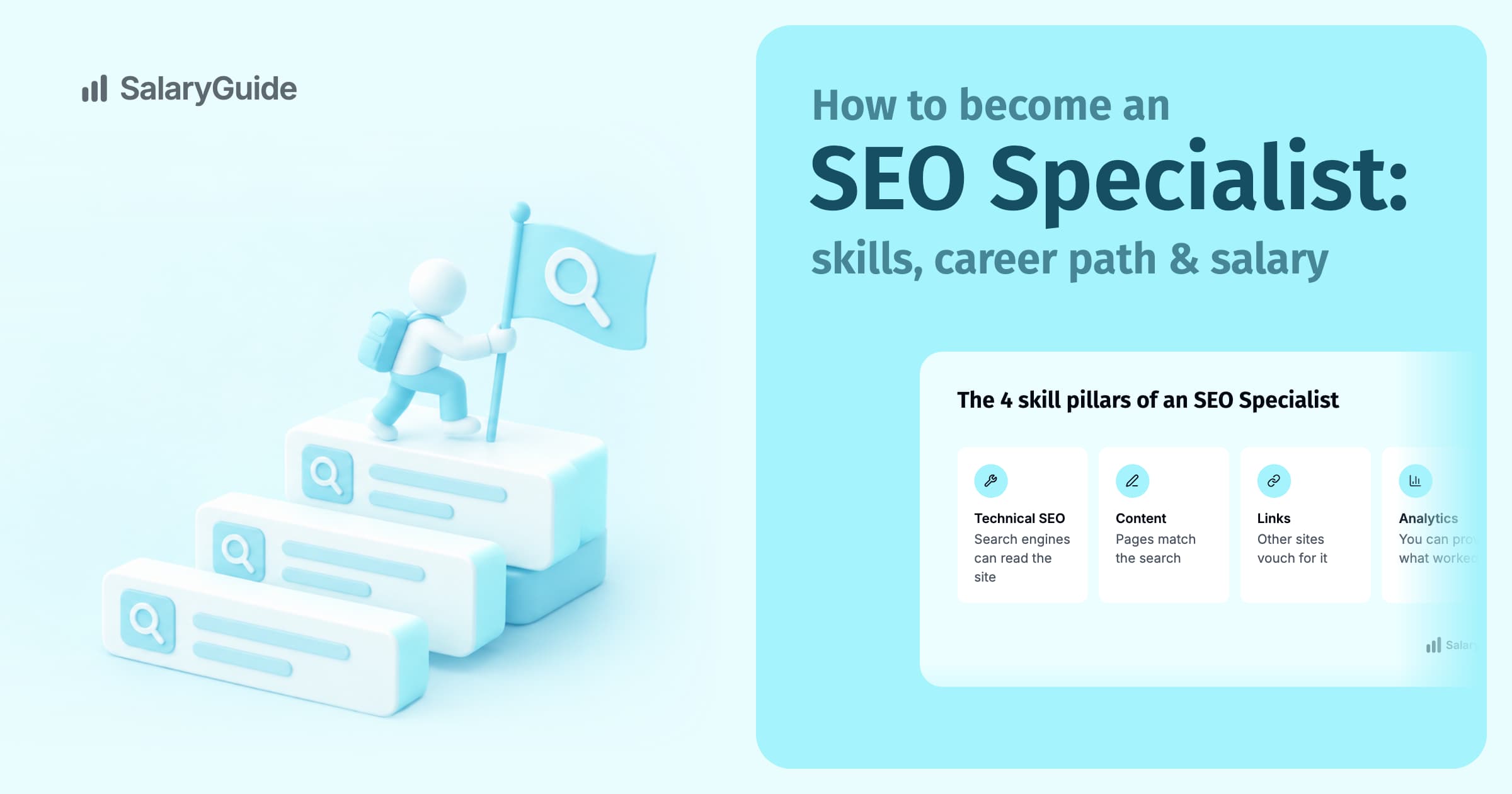 SalaryGuide cover image for the guide to becoming an SEO Specialist.