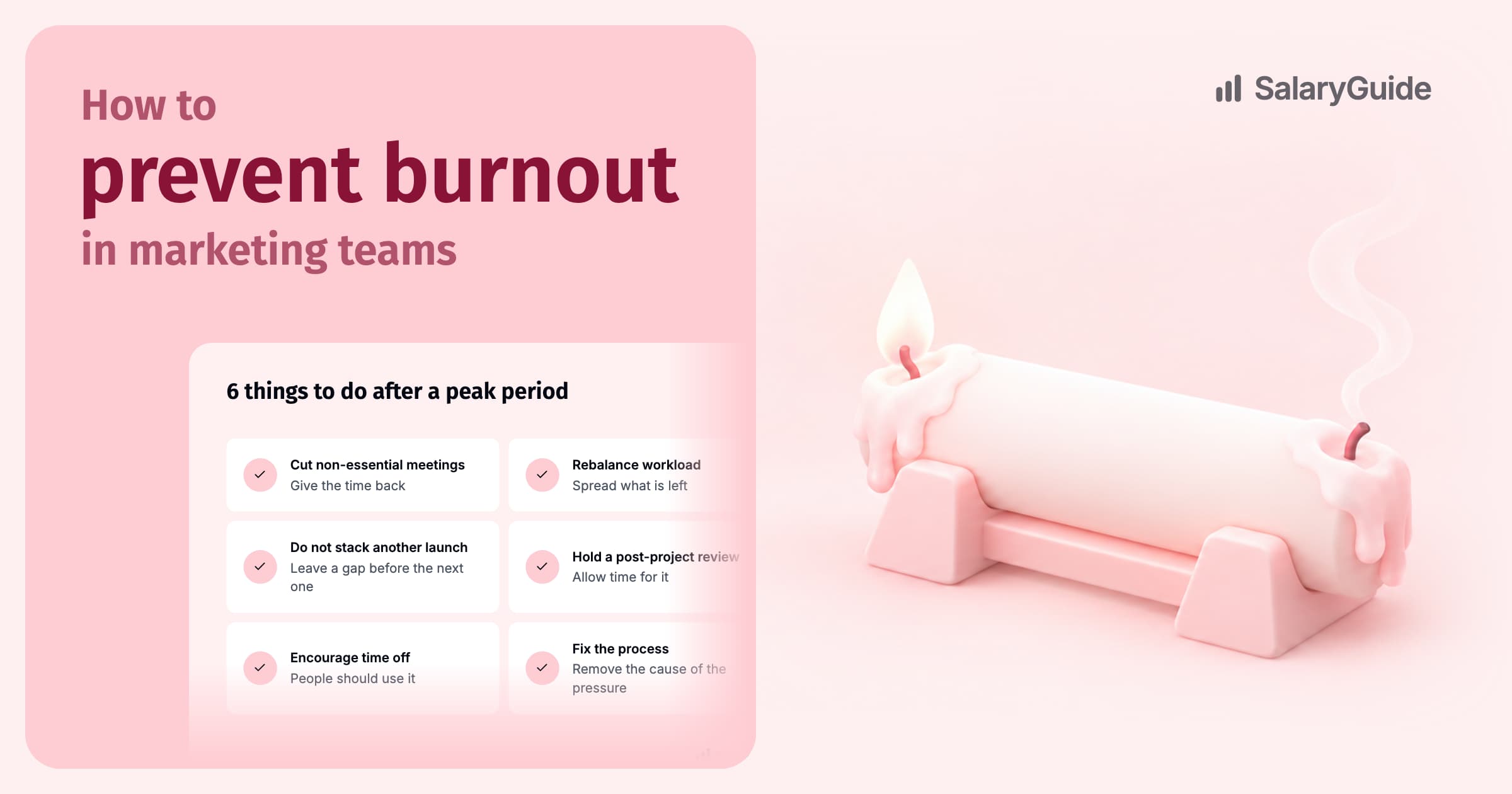 SalaryGuide cover image for the guide: How to prevent burnout in marketing teams
