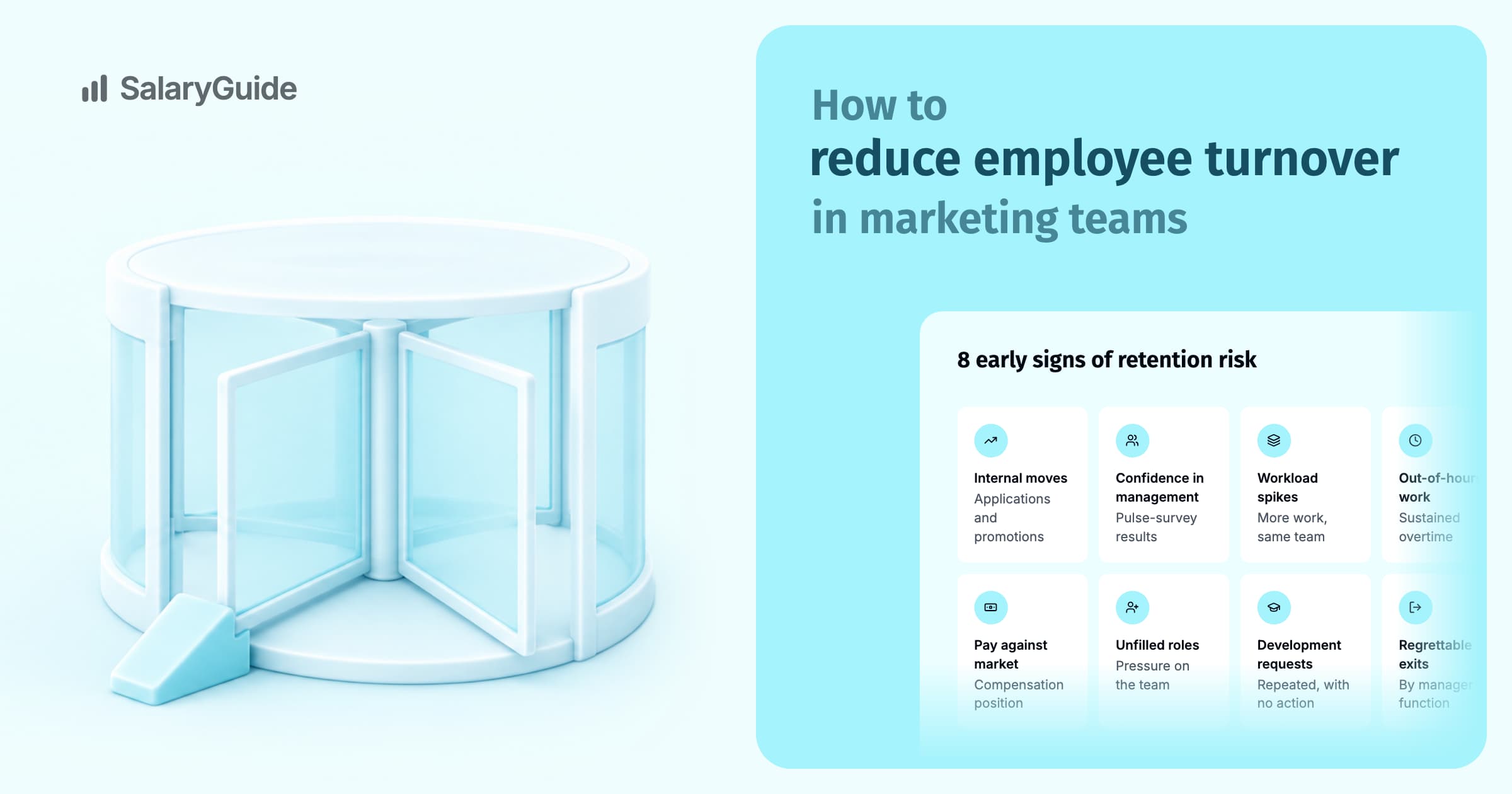 SalaryGuide cover image for the guide: How to reduce employee turnover in marketing teams