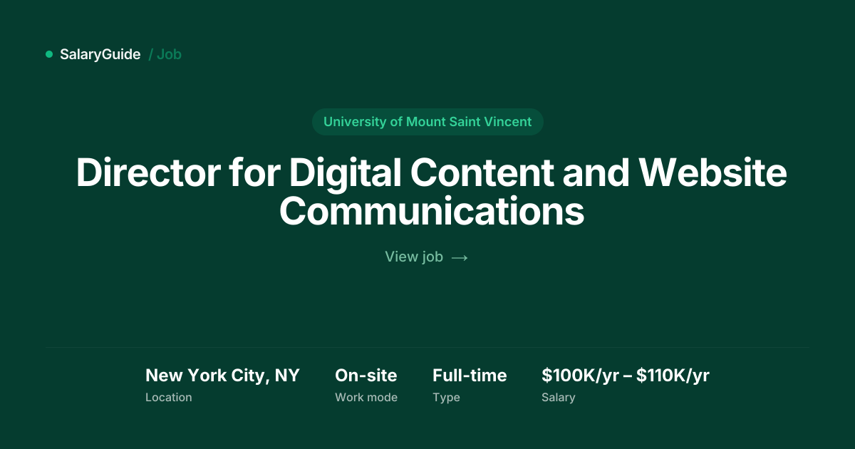 Director for Digital Content and Website Communications at University ...