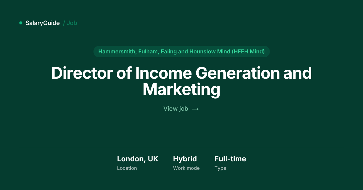 Director of Income Generation and Marketing at Hammersmith, Fulham ...