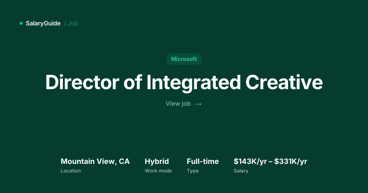 Director of Integrated Creative at Microsoft | SalaryGuide