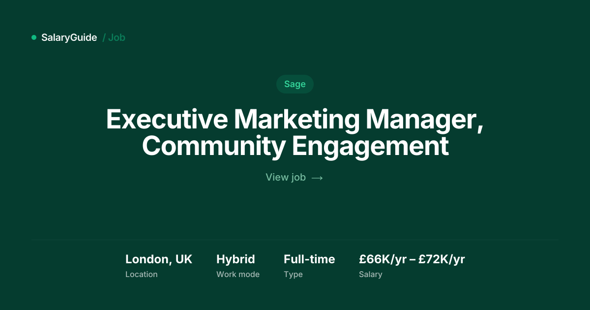 Executive Marketing Manager, Community Engagement | SalaryGuide