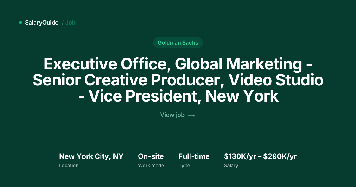 Executive Office, Global Marketing - Senior Creative | SalaryGuide