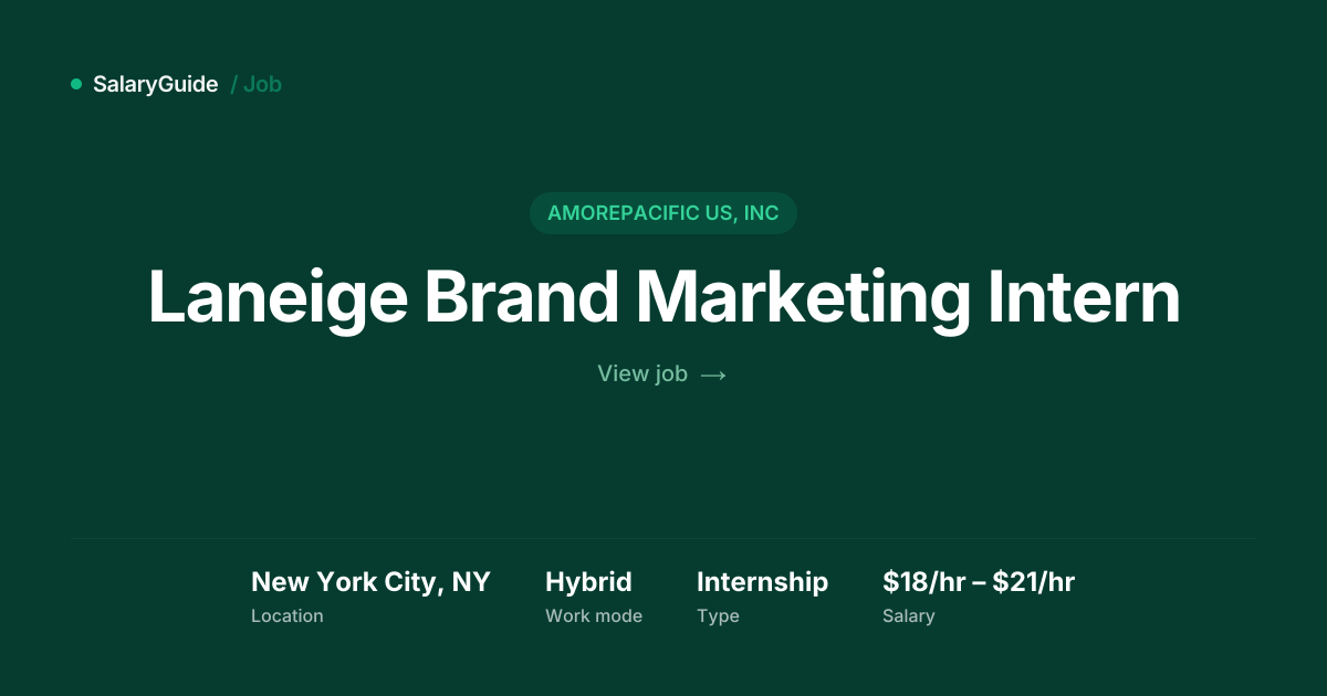 Laneige Brand Marketing Intern at AMOREPACIFIC US | SalaryGuide