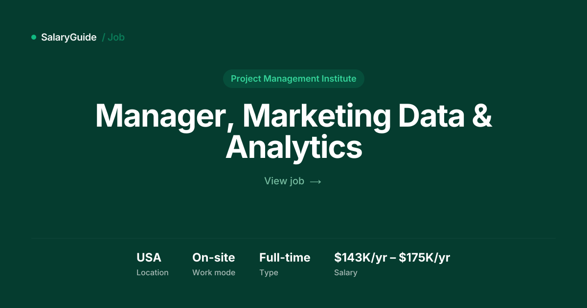 Manager, Marketing Data & Analytics at Project | SalaryGuide