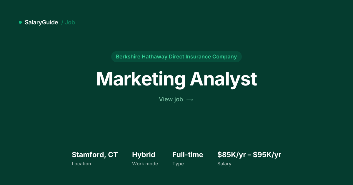 Marketing Analyst at Berkshire Hathaway Direct Insurance | SalaryGuide