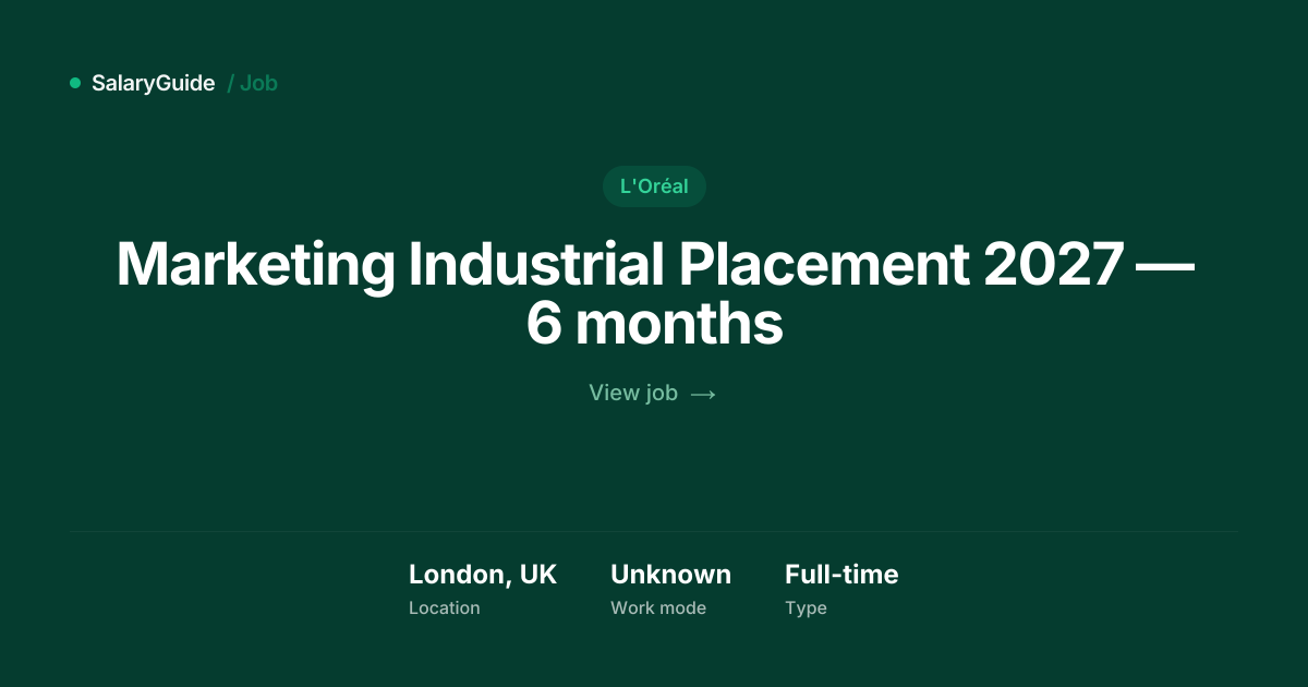 Marketing Industrial Placement 2027 — 6 months at L'Oréal | London, UK ...